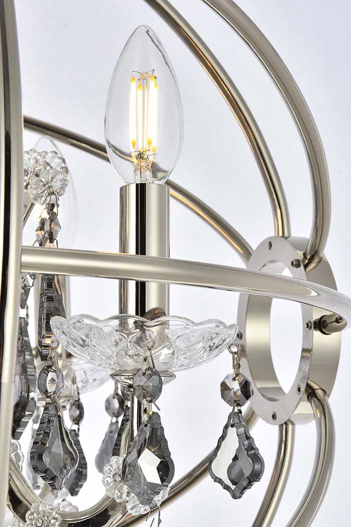 Elegant Urban Classic Geneva Collection Pendant Lamp - Polished Nickel/Silver, L 17" (1130D17PN-SS-RC)