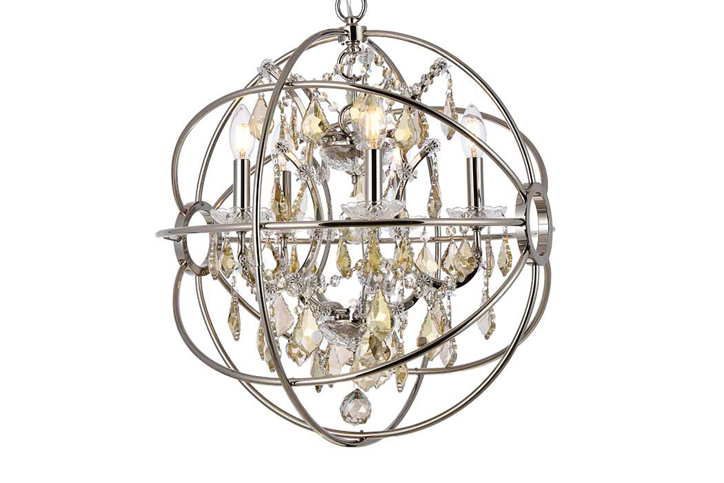 Elegant Urban Classic Geneva Collection Pendant Lamp - Polished Nickel/Gold, L 20" (1130D20PN-GT-RC)