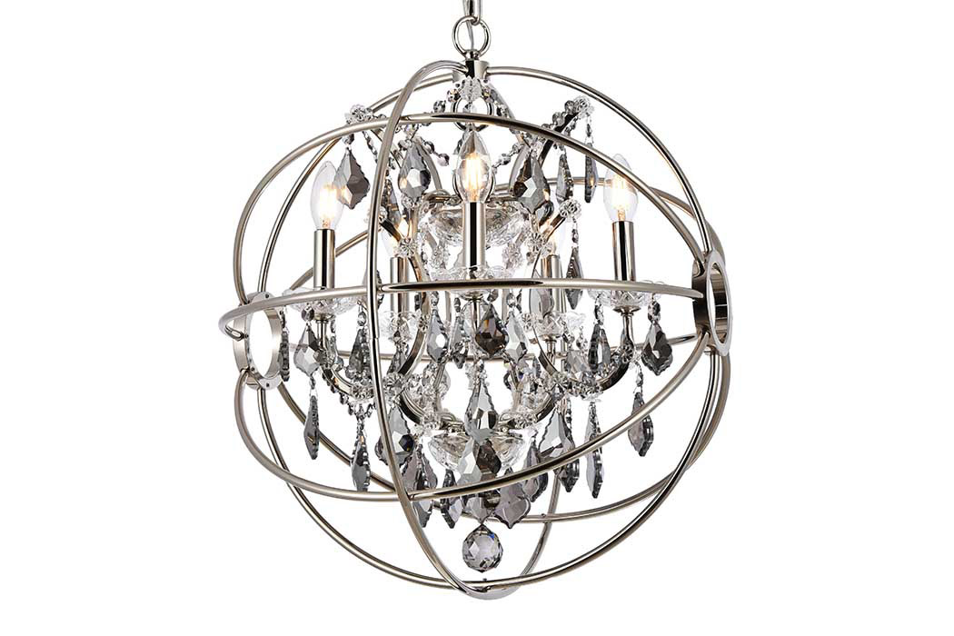 Elegant Urban Classic Geneva Collection Pendant Lamp - Polished Nickel/Silver, L 20" (1130D20PN-SS-RC)
