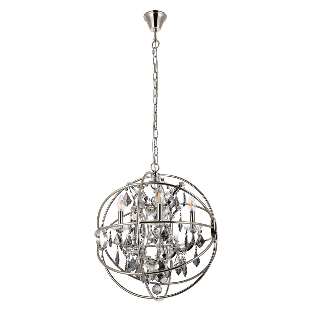 Elegant Urban Classic Geneva Collection Pendant Lamp - Polished Nickel/Silver, L 20" (1130D20PN-SS-RC)