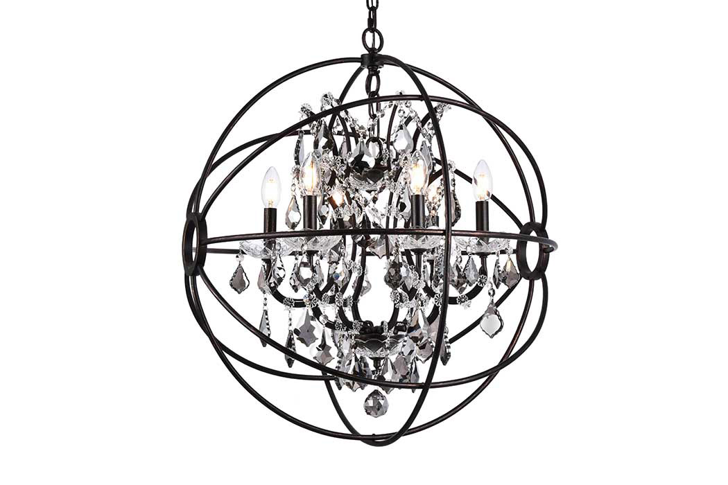 Elegant Urban Classic Geneva Collection Pendant Lamp - Dark Bronze/Silver, L 25" (1130D25DB-SS-RC)