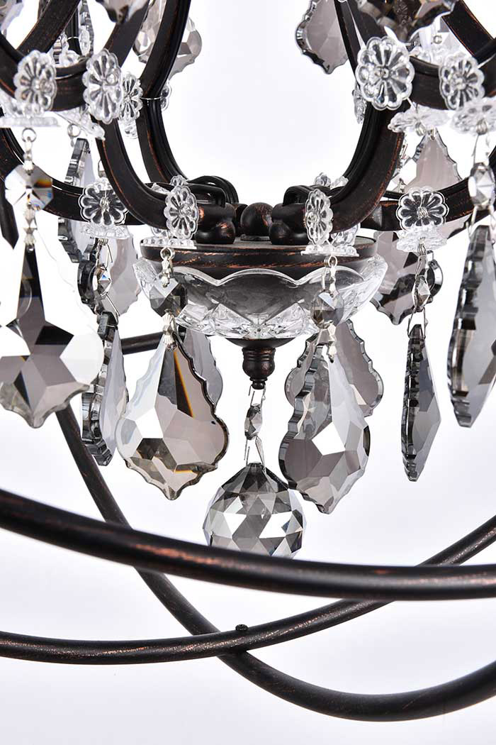 Elegant Urban Classic Geneva Collection Pendant Lamp - Dark Bronze/Silver, L 25" (1130D25DB-SS-RC)