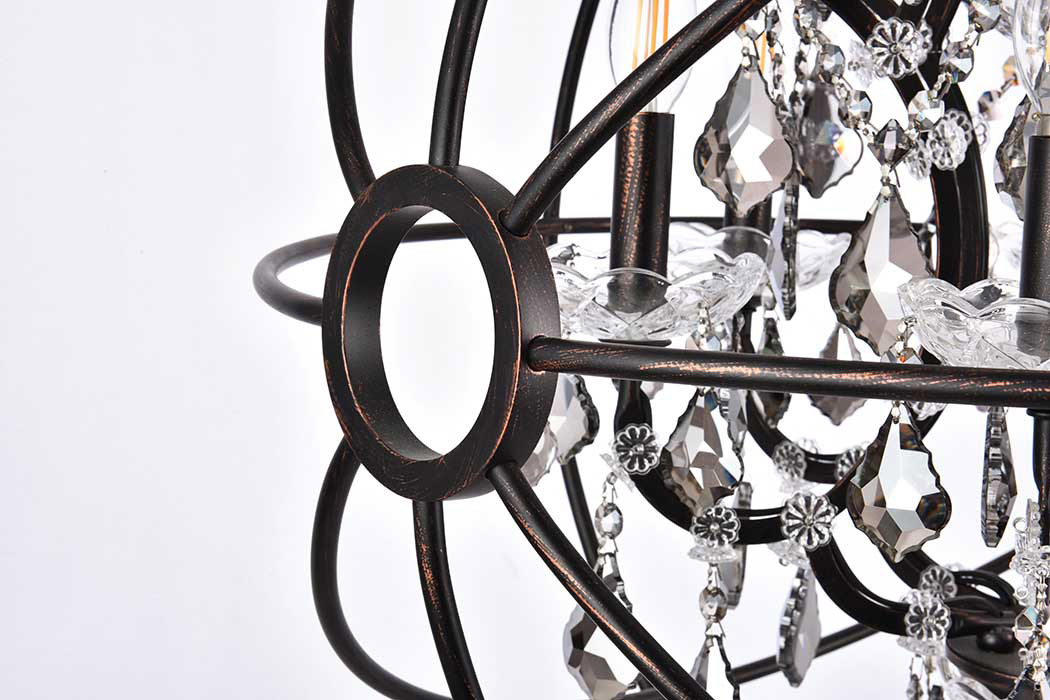 Elegant Urban Classic Geneva Collection Pendant Lamp - Dark Bronze/Silver, L 25" (1130D25DB-SS-RC)