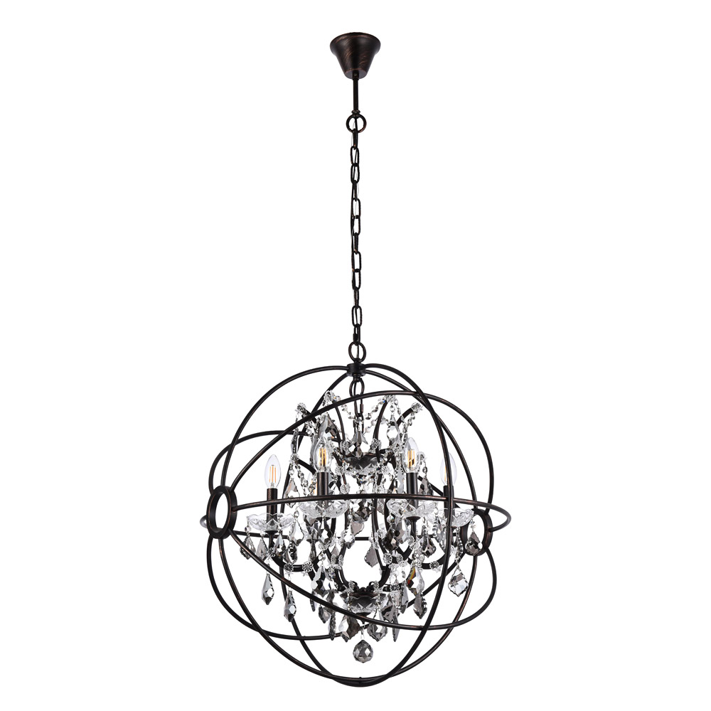 Elegant Urban Classic Geneva Collection Pendant Lamp - Dark Bronze/Silver, L 25" (1130D25DB-SS-RC)