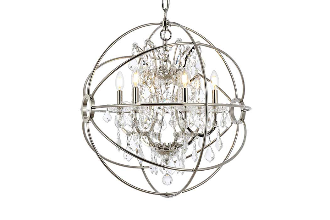 Elegant Urban Classic Geneva Collection Pendant Lamp - Polished Nickel, L 25" (1130D25PN-RC)