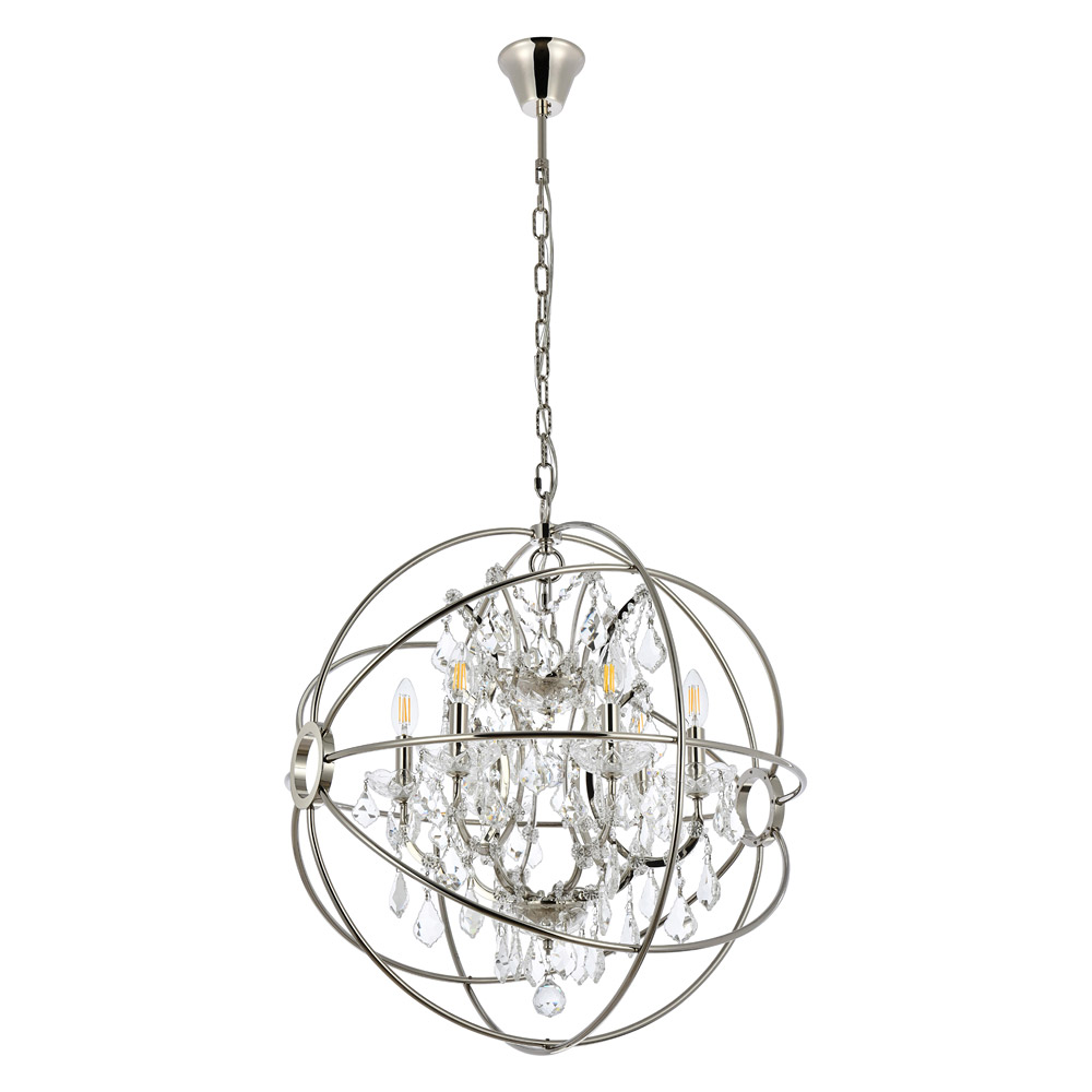 Elegant Urban Classic Geneva Collection Pendant Lamp - Polished Nickel, L 25" (1130D25PN-RC)