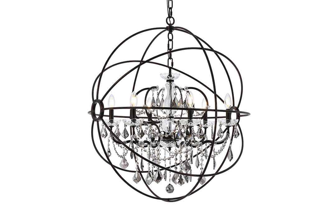 Elegant Urban Classic Geneva Collection Pendant Lamp - Dark Bronze/Silver, L 32" (1130D32DB-SS-RC)