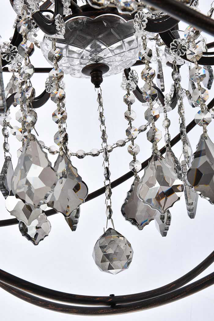 Elegant Urban Classic Geneva Collection Pendant Lamp - Dark Bronze/Silver, L 32" (1130D32DB-SS-RC)