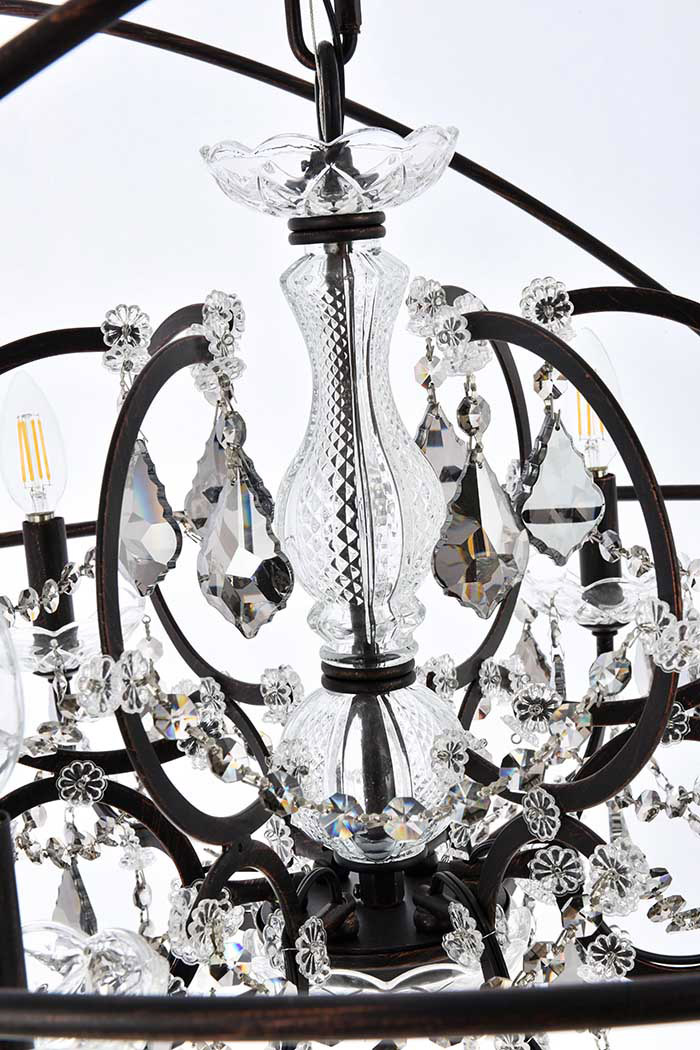 Elegant Urban Classic Geneva Collection Pendant Lamp - Dark Bronze/Silver, L 32" (1130D32DB-SS-RC)