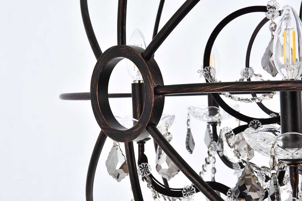 Elegant Urban Classic Geneva Collection Pendant Lamp - Dark Bronze/Silver, L 32" (1130D32DB-SS-RC)