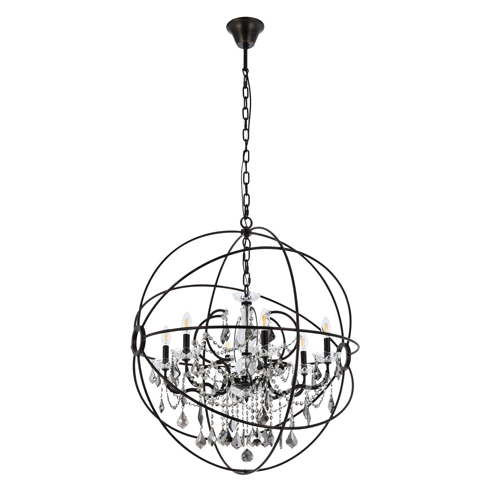Elegant Urban Classic Geneva Collection Pendant Lamp - Dark Bronze/Silver, L 32" (1130D32DB-SS-RC)