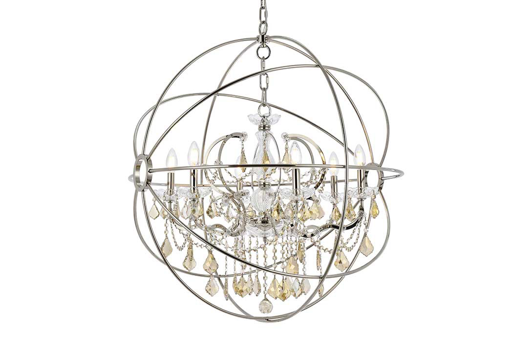 Elegant Urban Classic Geneva Collection Pendant Lamp - Polished Nickel/Gold, L 32" (1130D32PN-GT-RC)