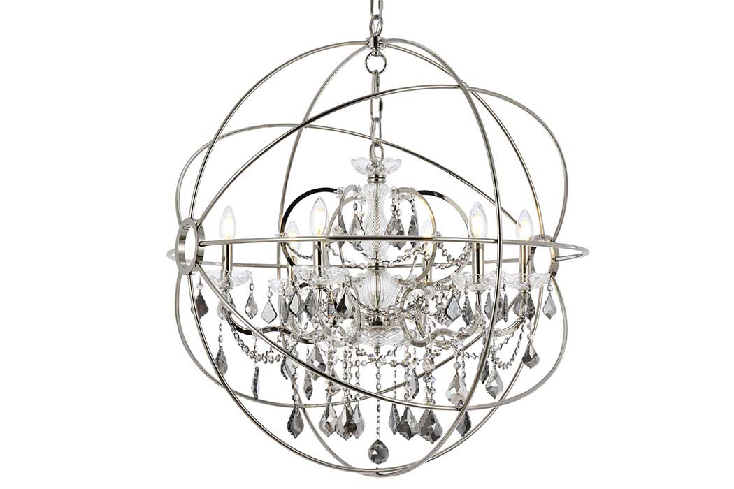 Elegant Urban Classic Geneva Collection Pendant Lamp - Polished Nickel/Silver, L 32" (1130D32PN-SS-RC)