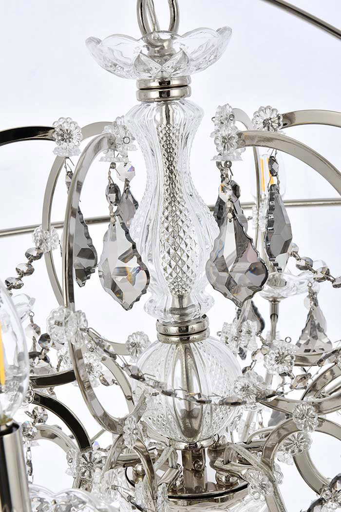 Elegant Urban Classic Geneva Collection Pendant Lamp - Polished Nickel/Silver, L 32" (1130D32PN-SS-RC)