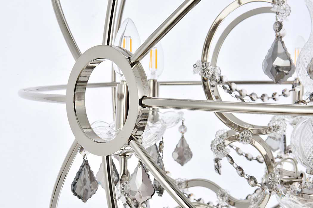 Elegant Urban Classic Geneva Collection Pendant Lamp - Polished Nickel/Silver, L 32" (1130D32PN-SS-RC)