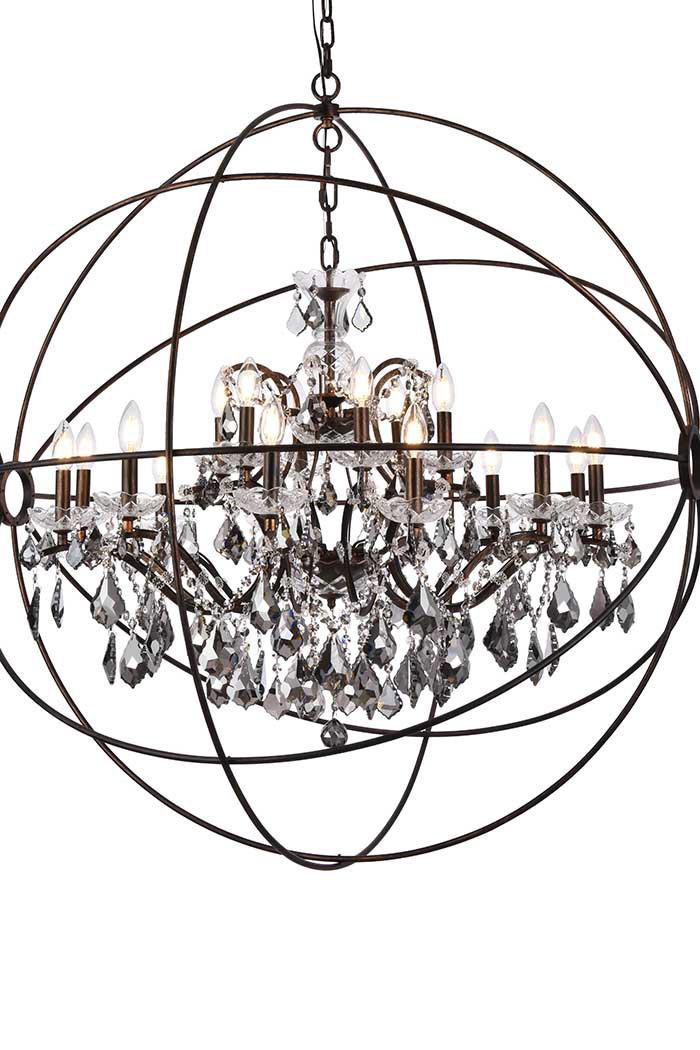 Elegant Urban Classic Pendant Lamp - Dark Bronze/Silver, L 43.5" (1130G43DB-SS-RC)