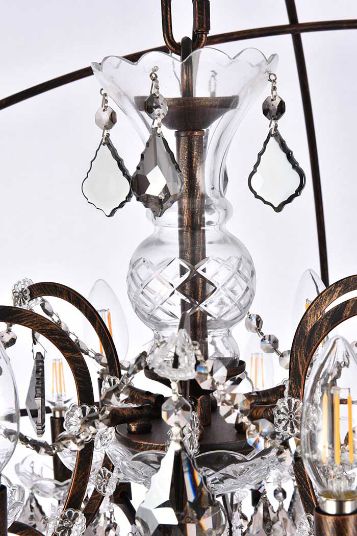 Elegant Urban Classic Pendant Lamp - Dark Bronze/Silver, L 43.5" (1130G43DB-SS-RC)