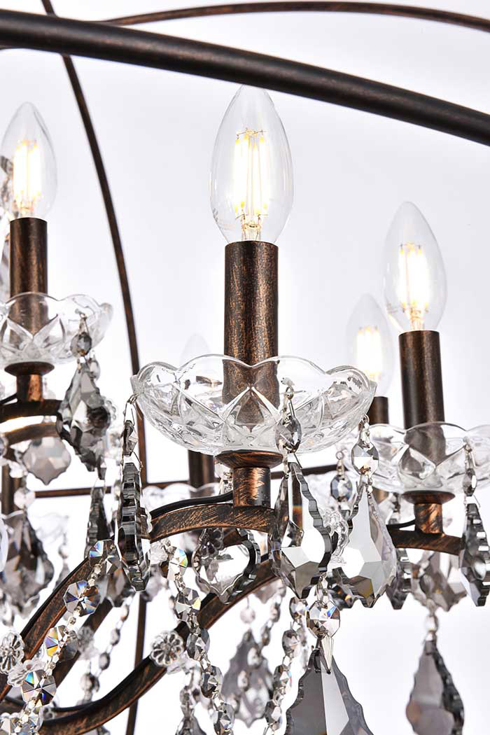 Elegant Urban Classic Pendant Lamp - Dark Bronze/Silver, L 43.5" (1130G43DB-SS-RC)