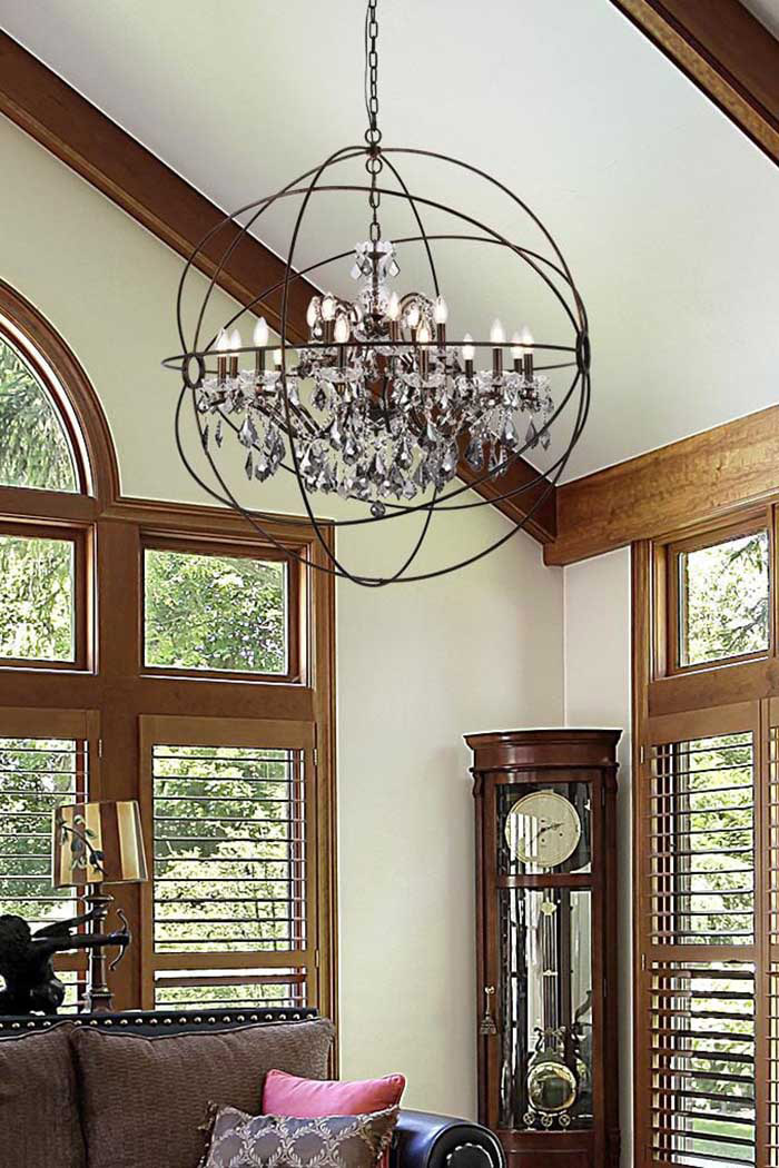 Elegant Urban Classic Pendant Lamp - Dark Bronze/Silver, L 43.5" (1130G43DB-SS-RC)