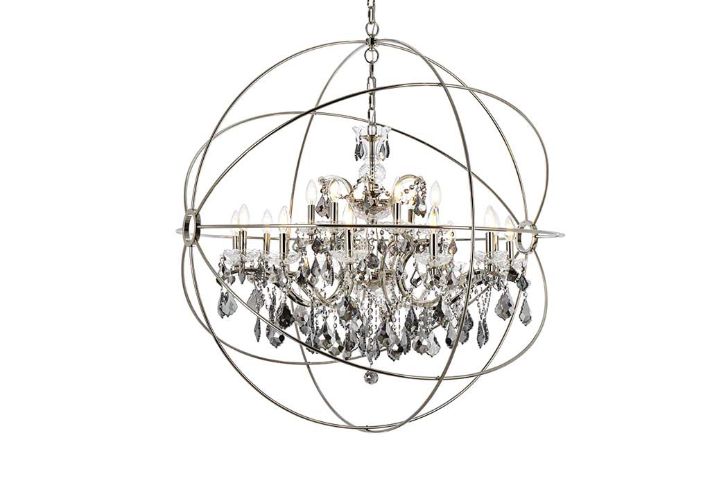 Elegant Urban Classic Pendant Lamp - Polished Nickel/Silver, L 43.5" (1130G43PN-SS-RC)