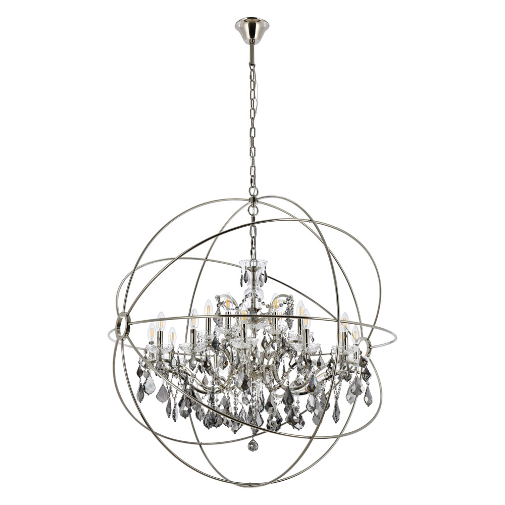 Elegant Urban Classic Pendant Lamp - Polished Nickel/Silver, L 43.5" (1130G43PN-SS-RC)