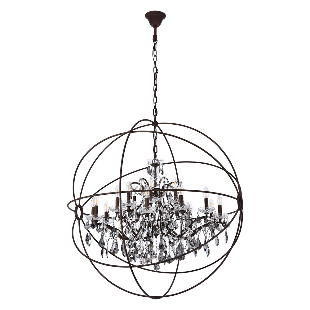 Elegant Urban Classic Pendant Lamp - Rustic Intent/Silver, L 43.5" (1130G43RI-SS-RC)