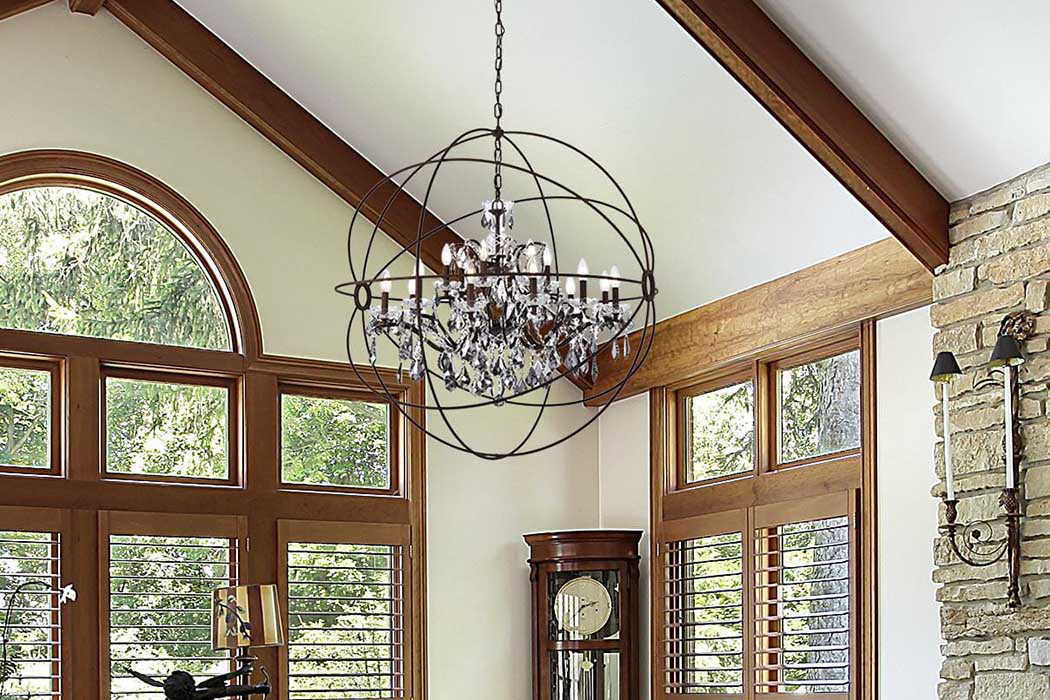 Elegant Urban Classic Pendant Lamp - Rustic Intent/Silver, L 43.5" (1130G43RI-SS-RC)