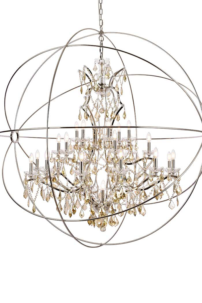 Elegant Urban Classic Pendant Lamp - Polished Nickel/Gold, L 60" (1130G60PN-GT-RC)