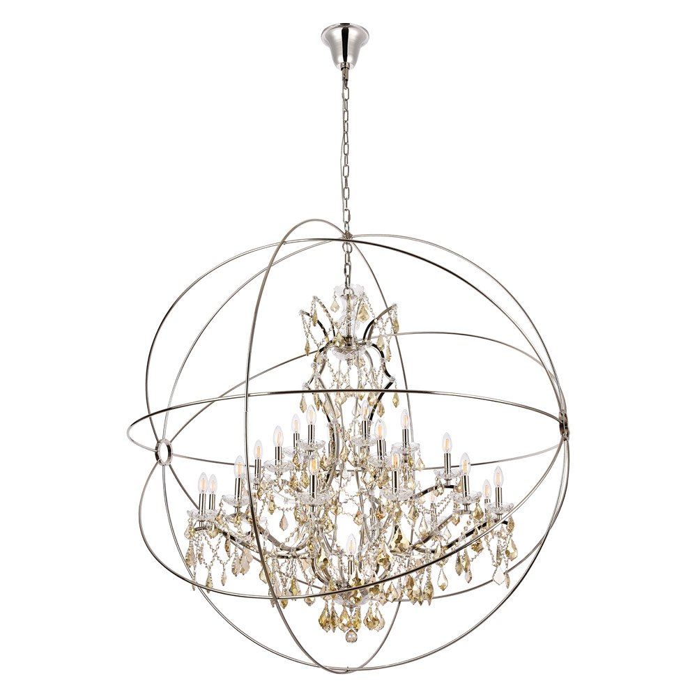 Elegant Urban Classic Pendant Lamp - Polished Nickel/Gold, L 60" (1130G60PN-GT-RC)