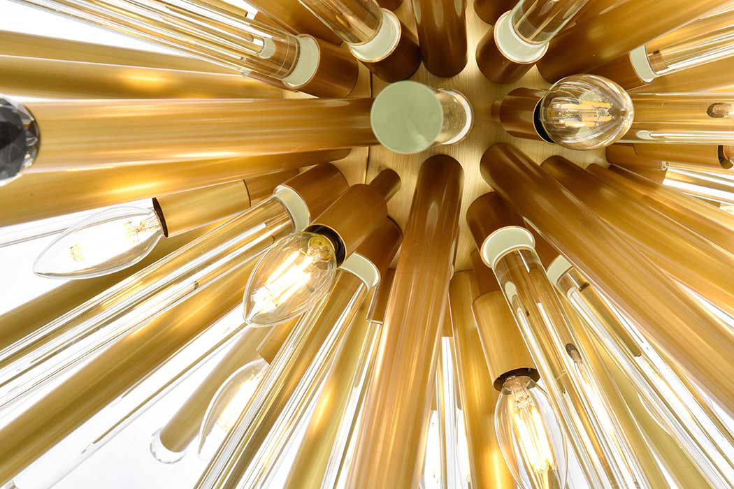 Elegant Chandelier - Burnished Brass, L 36" (1141G36BB)