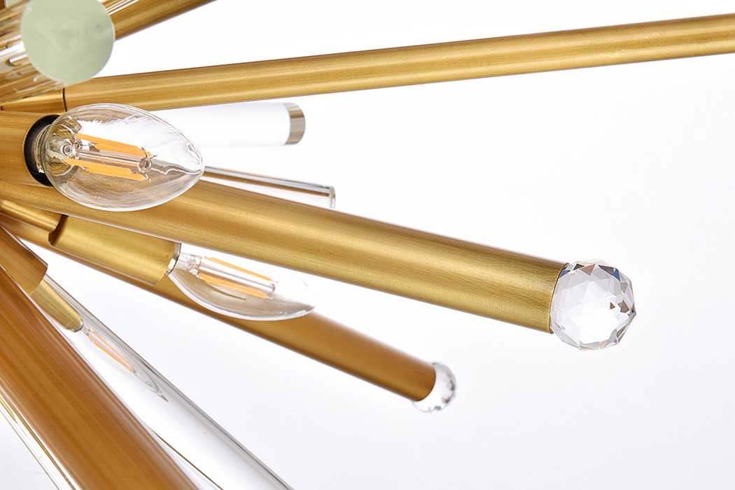Elegant Chandelier - Burnished Brass, L 38" (1141G38BB)