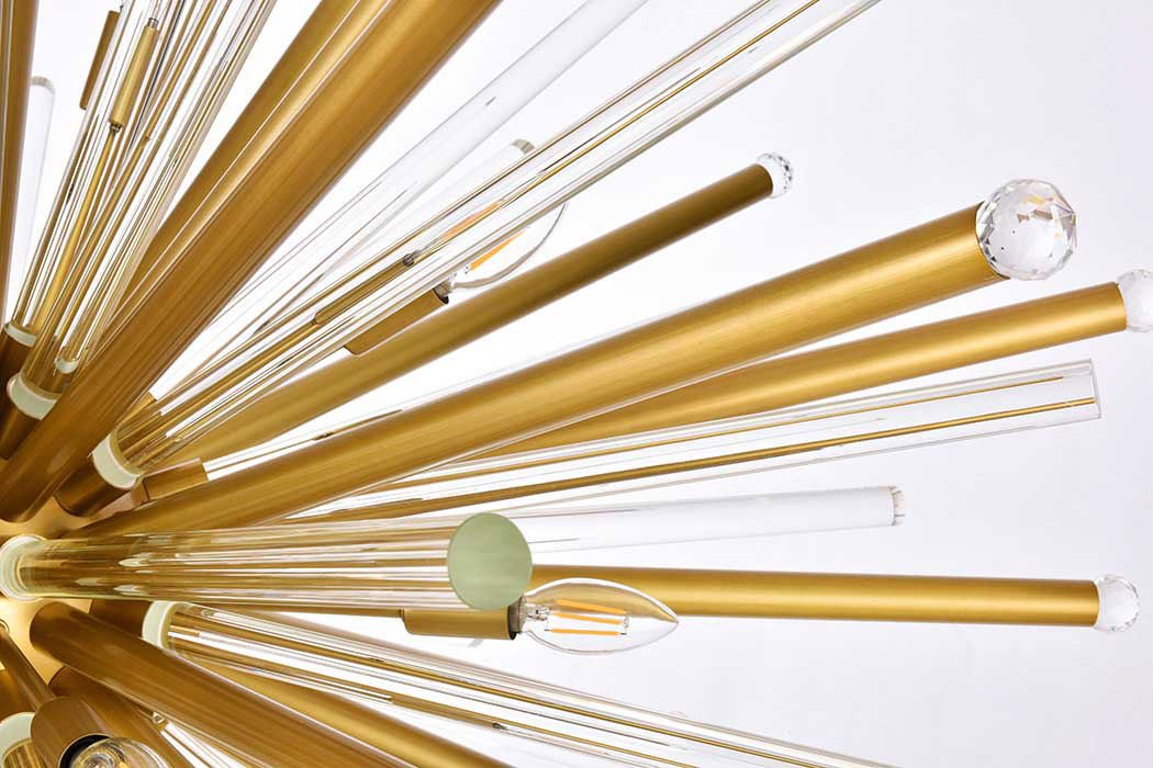 Elegant Chandelier - Burnished Brass, L 38" (1141G38BB)