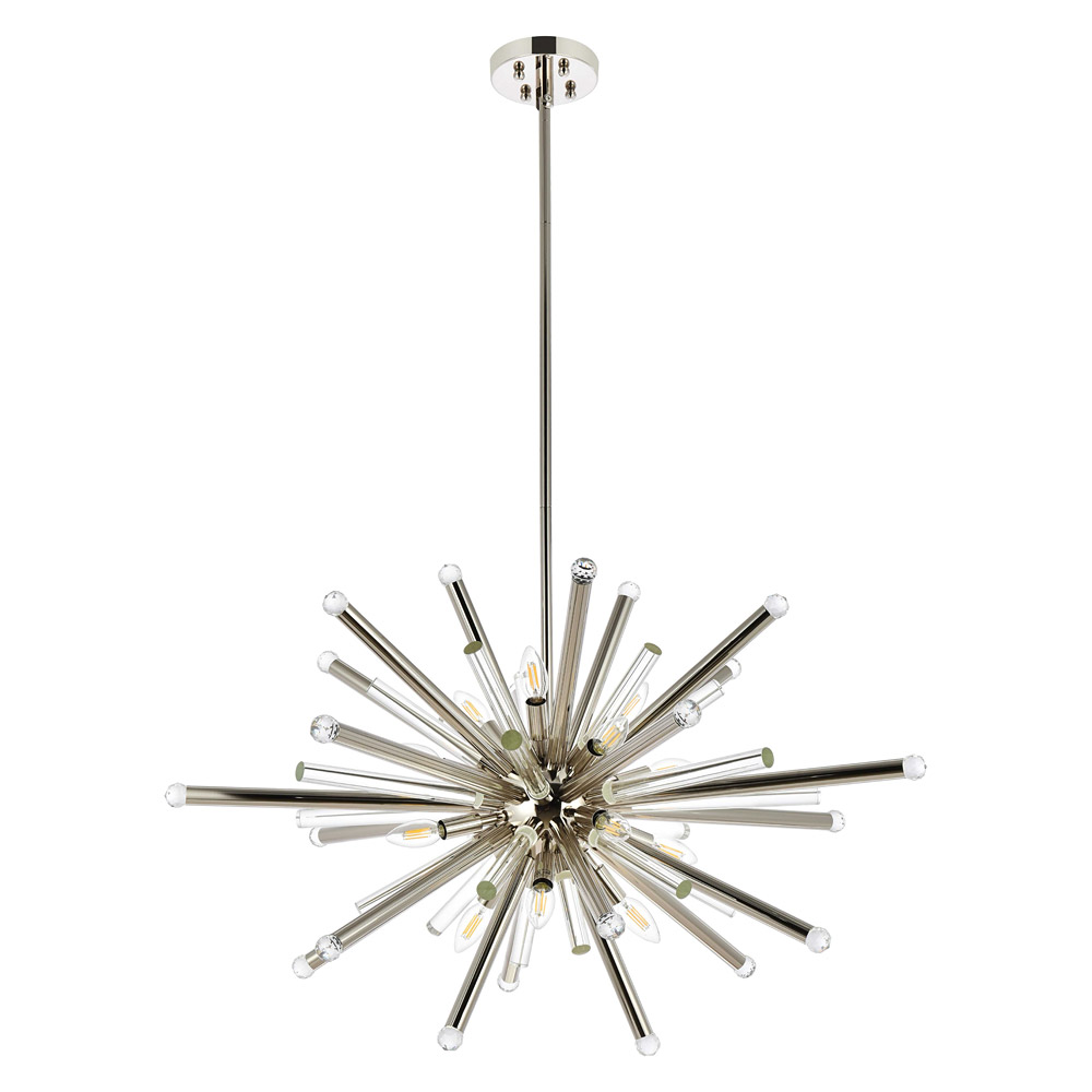 Elegant Chandelier - Polished Nickel, L 38" (1141G38PN)