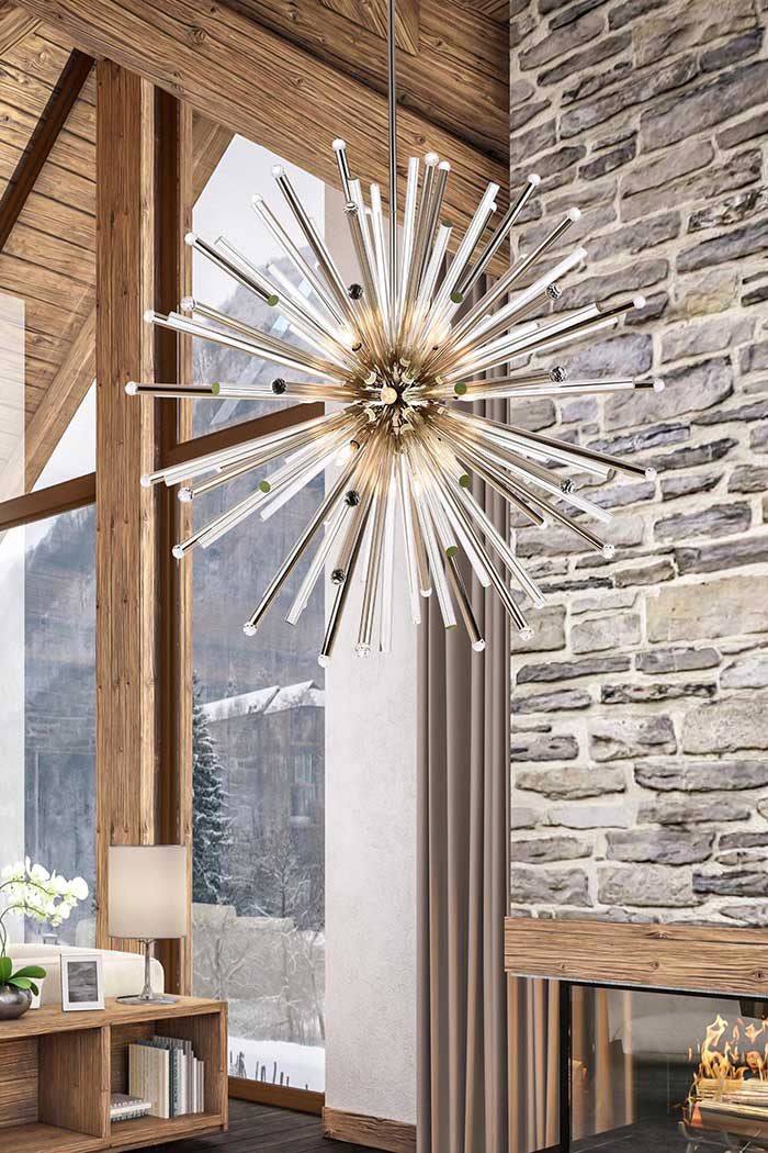 Elegant Chandelier - Polished Nickel, L 48" (1141G48PN)