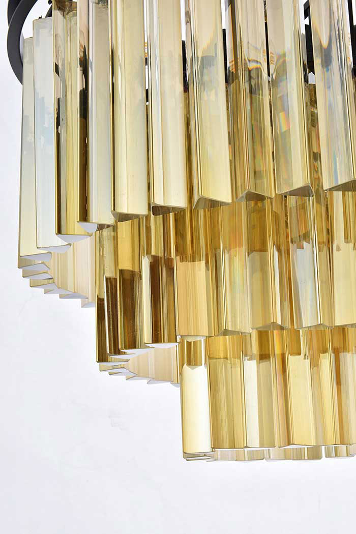 Elegant Urban Classic Sydney Collection Pendant Lamp - Matte Black/Gold, L 20" (1201D20MB-GT-RC)