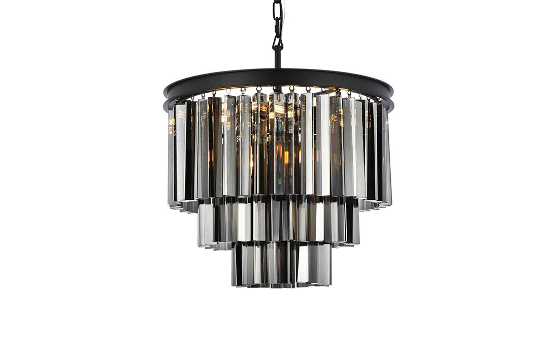Elegant Urban Classic Sydney Collection Pendant Lamp - Matte Black/Silver, L 20" (1201D20MB-SS-RC)