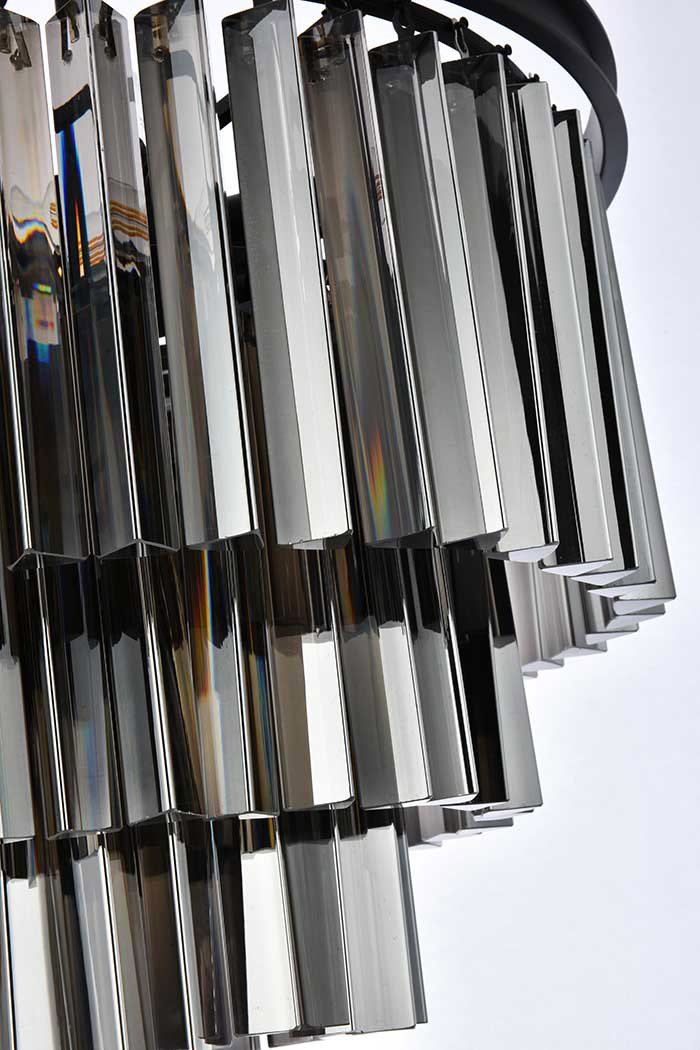 Elegant Urban Classic Sydney Collection Pendant Lamp - Matte Black/Silver, L 20" (1201D20MB-SS-RC)