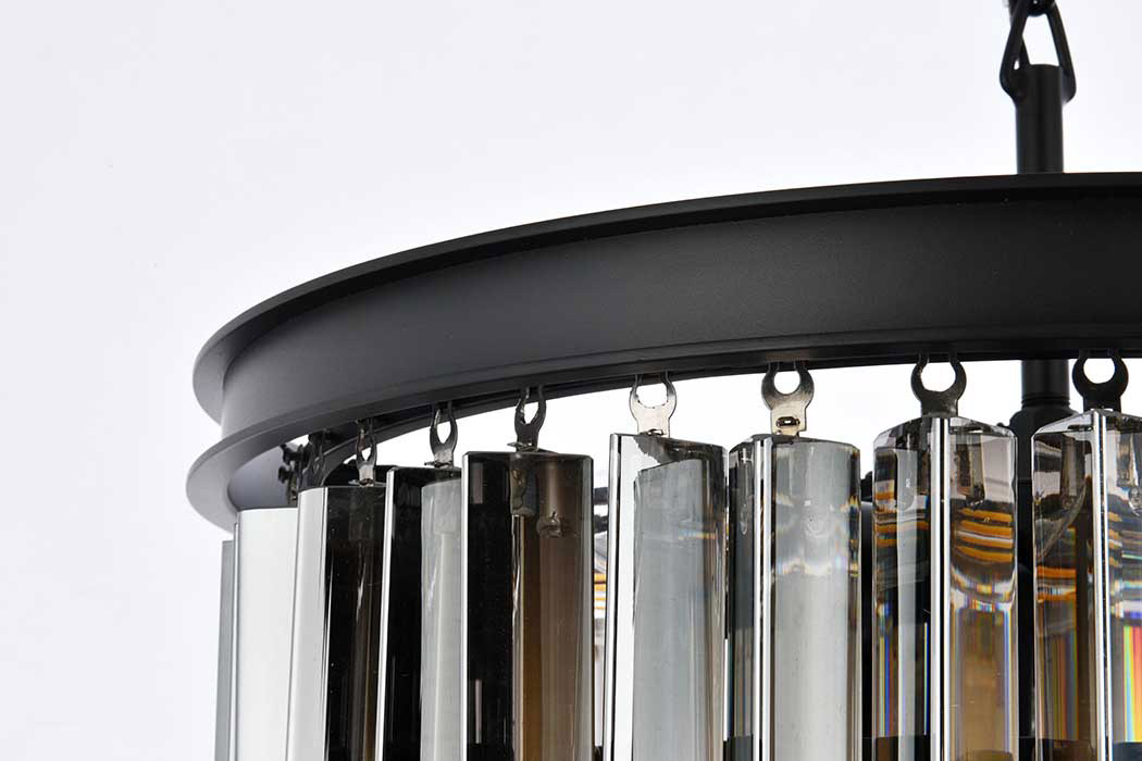 Elegant Urban Classic Sydney Collection Pendant Lamp - Matte Black/Silver, L 20" (1201D20MB-SS-RC)