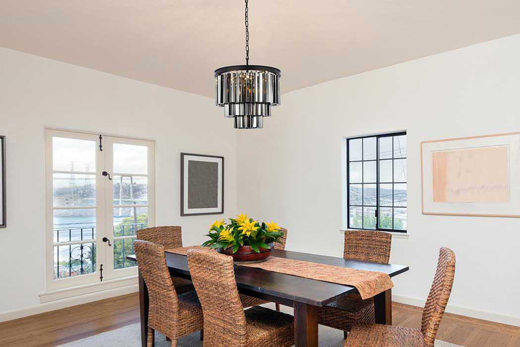Elegant Urban Classic Sydney Collection Pendant Lamp - Matte Black/Silver, L 20" (1201D20MB-SS-RC)