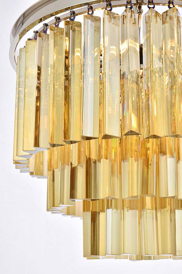 Elegant Urban Classic Sydney Collection Pendant Lamp - Polished Nickel/Gold, L 20" (1201D20PN-GT-RC)