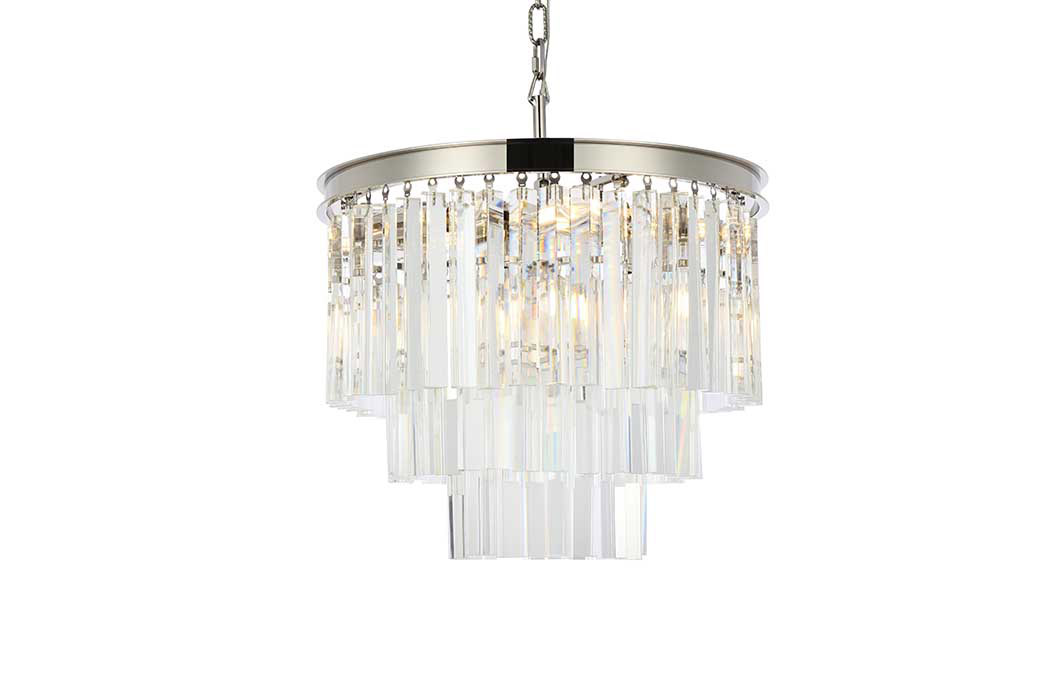 Elegant Urban Classic Sydney Collection Pendant Lamp - Polished Nickel, L 20" (1201D20PN-RC)