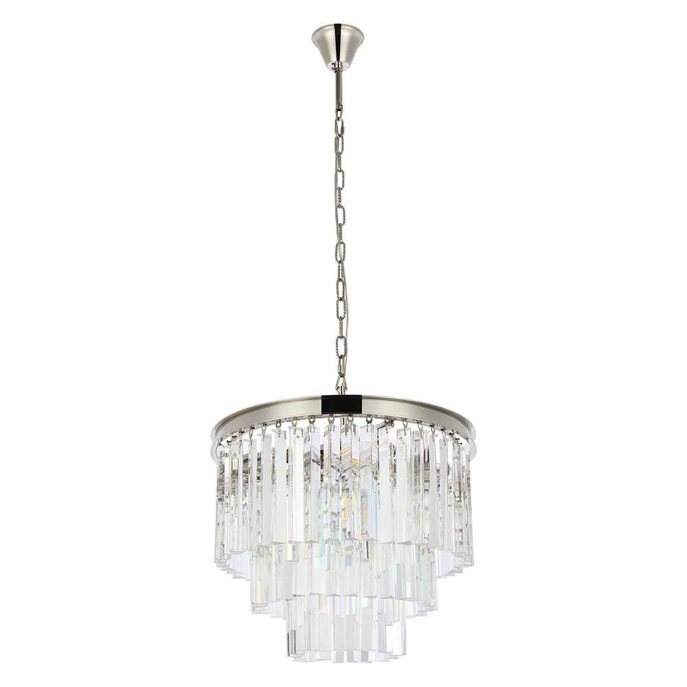 Elegant Urban Classic Sydney Collection Pendant Lamp - Polished Nickel, L 20" (1201D20PN-RC)