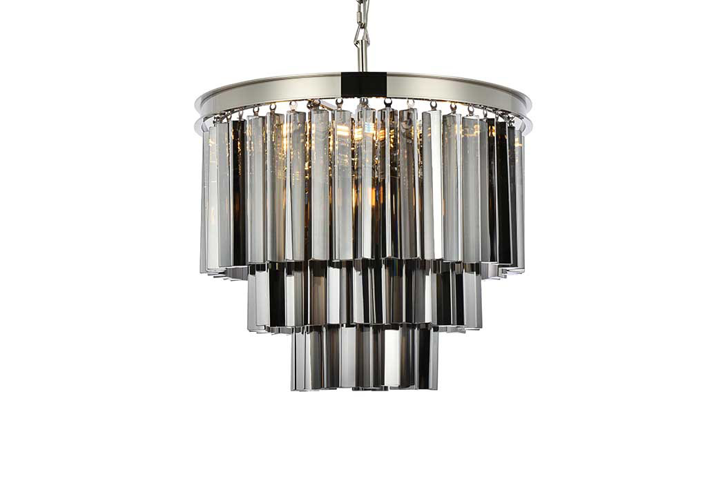 Elegant Urban Classic Sydney Collection Pendant Lamp - Polished Nickel/Silver, L 20" (1201D20PN-SS-RC)