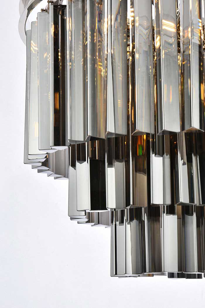 Elegant Urban Classic Sydney Collection Pendant Lamp - Polished Nickel/Silver, L 20" (1201D20PN-SS-RC)
