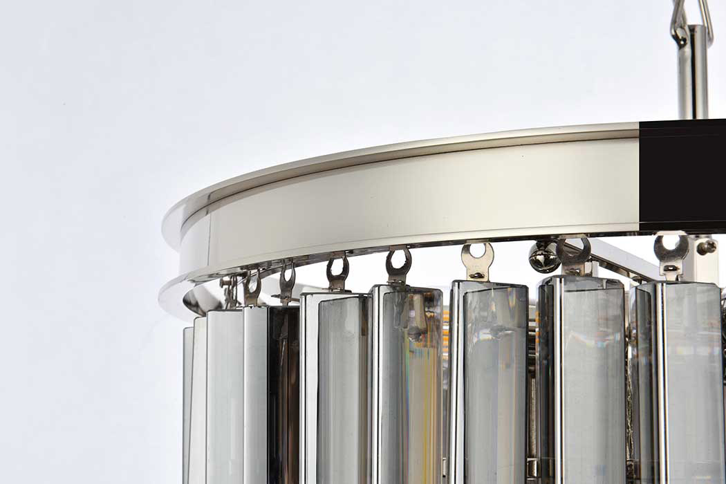 Elegant Urban Classic Sydney Collection Pendant Lamp - Polished Nickel/Silver, L 20" (1201D20PN-SS-RC)