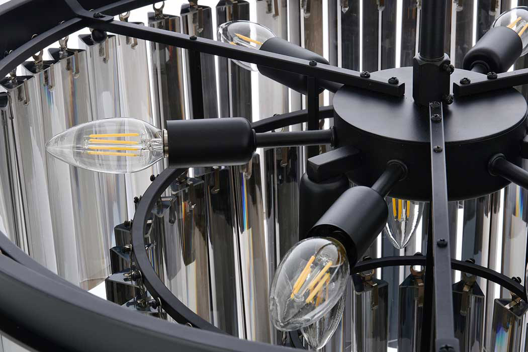 Elegant Urban Classic Sydney Collection Pendant Lamp - Matte Black/Silver, L 26" (1201D26MB-SS-RC)