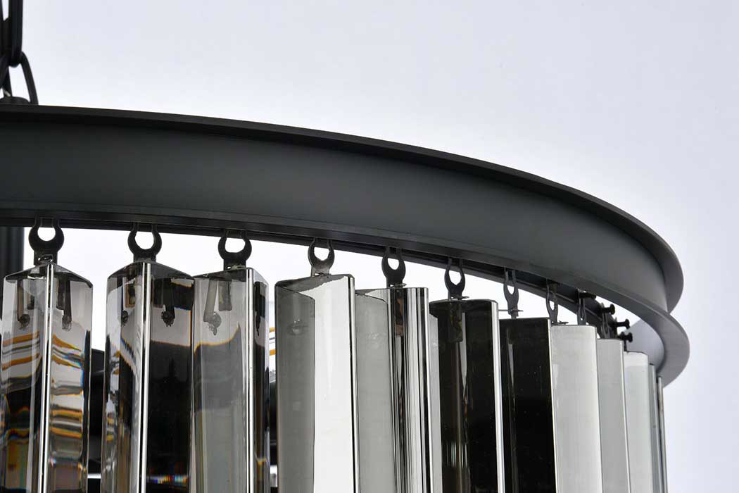 Elegant Urban Classic Sydney Collection Pendant Lamp - Matte Black/Silver, L 26" (1201D26MB-SS-RC)