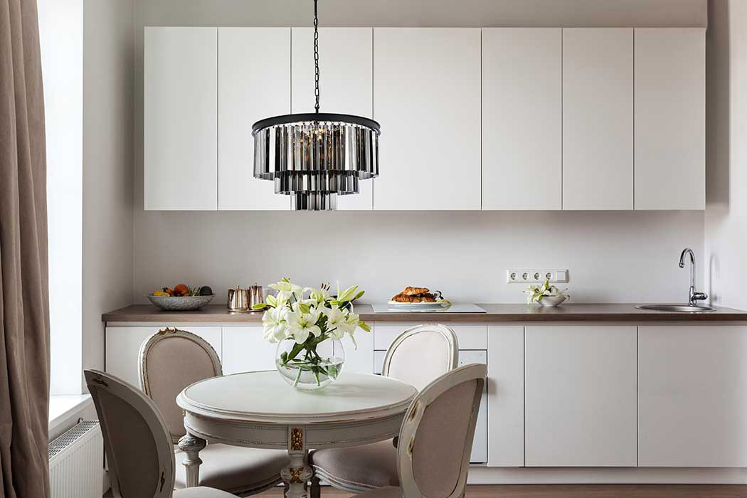 Elegant Urban Classic Sydney Collection Pendant Lamp - Matte Black/Silver, L 26" (1201D26MB-SS-RC)