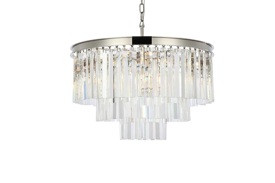 Elegant Urban Classic Sydney Collection Pendant Lamp - Polished Nickel, L 26" (1201D26PN-RC)