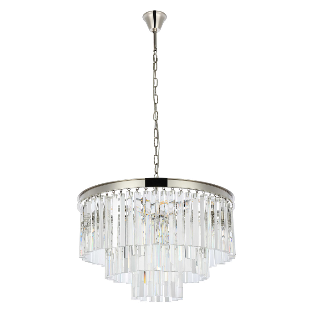 Elegant Urban Classic Sydney Collection Pendant Lamp - Polished Nickel, L 26" (1201D26PN-RC)